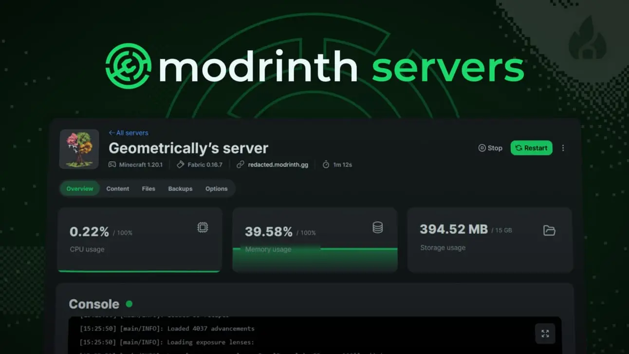 Host your own server with Modrinth Servers — now in beta